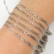 Y21OX. Oxidized Sterling Silver Marina Link Chain